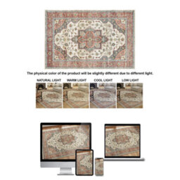 Decoranddecor Rug, Washable Rugs, Bedroom Kitchen Rugs, 80X150Cm, Non-Slip, Pet Friendly, Low Pile, Modern Rug - Solara - thumbnail 5