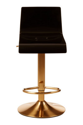 Premier Housewares Interiors By Premier Elegant Design Black Acrylic Bar Stool, Comfort And Stable Counter Stool, Height Adjustable Bar Stool - image 1