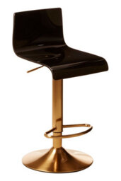 Premier Housewares Interiors By Premier Elegant Design Black Acrylic Bar Stool, Comfort And Stable Counter Stool, Height Adjustable Bar Stool - thumbnail 2