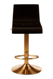 Premier Housewares Interiors By Premier Elegant Design Black Acrylic Bar Stool, Comfort And Stable Counter Stool, Height Adjustable Bar Stool