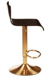 Premier Housewares Interiors By Premier Elegant Design Black Acrylic Bar Stool, Comfort And Stable Counter Stool, Height Adjustable Bar Stool - thumbnail 3