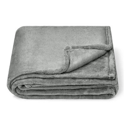 Moonlight Bedding Fleece Blanket Soft Throw Lightweight All Season Sofa, Bed & Travel Blanket Super King (Silver, 230X270Cm) - image 1