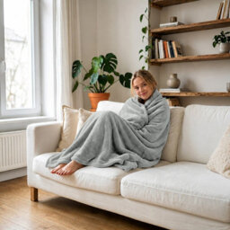 Moonlight Bedding Fleece Blanket Soft Throw Lightweight All Season Sofa, Bed & Travel Blanket Super King (Silver, 230X270Cm) - thumbnail 2