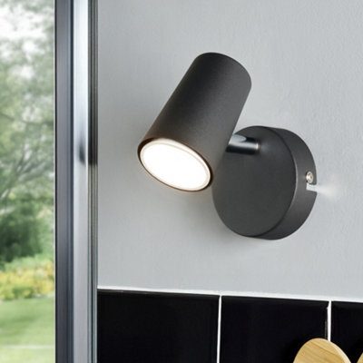 Litecraft Chobham Black Adjustable Spotlight Wall Light - image 1