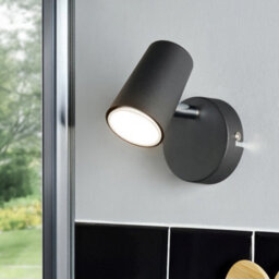 Litecraft Chobham Black Adjustable Spotlight Wall Light