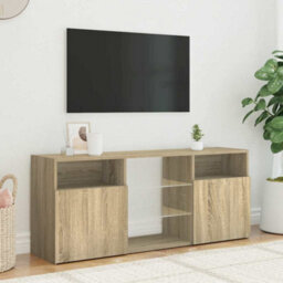 Berkfield Modern Tv Cabinet With Led Lights Sonoma Oak 120X30X50 Cm - thumbnail 4