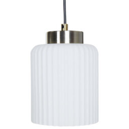 Wyld And Coco Luminalux Industrial Pendant Lamp Black And Brass With Four White Glass Shades For Dining And Living Rooms - thumbnail 5