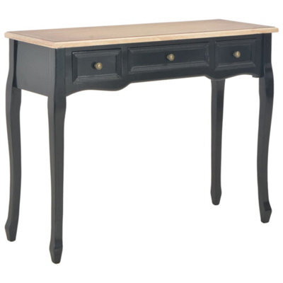 Berkfield Dressing Console Table With 3 Drawers Black - image 1