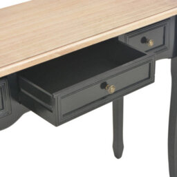 Berkfield Dressing Console Table With 3 Drawers Black - thumbnail 7