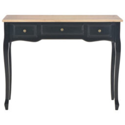 Berkfield Dressing Console Table With 3 Drawers Black - thumbnail 3