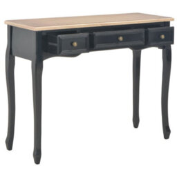 Berkfield Dressing Console Table With 3 Drawers Black - thumbnail 2