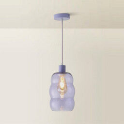 Valuelights Lolly Lilac Glass Bubble Pendant Ceiling Light - thumbnail 6
