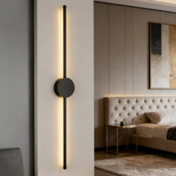 60Cm Dimmable Led Wall Light, Modern Black Strip For Indoor & Outdoor Use, Ip65 Rated