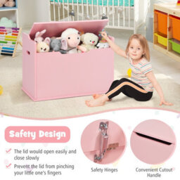 Costway Wooden Toy Box Lift-Top Storage Chest Seating Bench - thumbnail 5