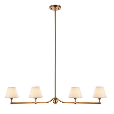 Loops Elegant Vintage Brushed Brass Ceiling Pendant Light With White Shades - image 1