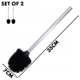 Geezy 2X Toilet Brush Stainless Steel Bathroom Cleaning Sturdy Bristles Quality - thumbnail 7