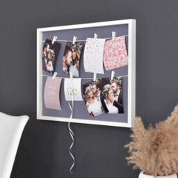 Nielsen Accent Photo Collage Frame For 8 Pictures 4X6In With Clothesline And 8 Clips - White/grey - thumbnail 2