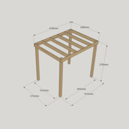 Rutland County Garden Furniture Box Pergola - Wood - L180 X W420 X H270 Cm - Rustic Brown - thumbnail 5