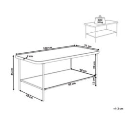 Beliani Coffee Table Blair Tempered Glass Black - thumbnail 3