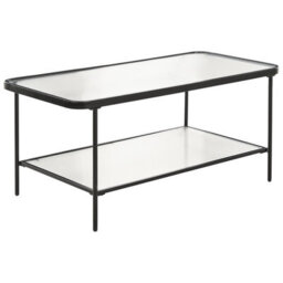 Beliani Coffee Table Blair Tempered Glass Black - thumbnail 1