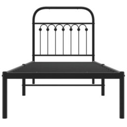 Berkfield Metal Bed Frame Without Mattress With Headboard Black 75X190Cm - thumbnail 4
