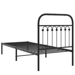 Berkfield Metal Bed Frame Without Mattress With Headboard Black 75X190Cm - thumbnail 6