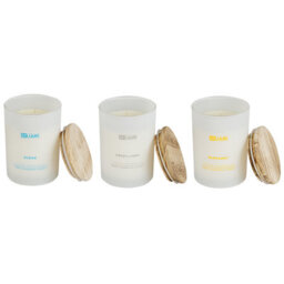 Beliani Set Of 3 Scented Candles Simplicity Soy Wax Fruity Notes Fresh Notes - thumbnail 1