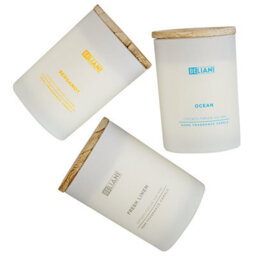 Beliani Set Of 3 Scented Candles Simplicity Soy Wax Fruity Notes Fresh Notes - thumbnail 4