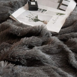 Groundlevel Grey Faux Fur Soft Duvet Cover Set - thumbnail 4