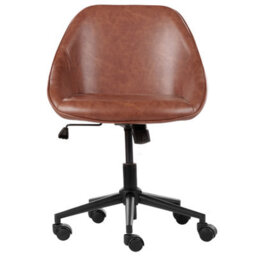 Beliani Desk Chair Bardsdale Faux Leather Brown - thumbnail 7