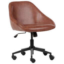 Beliani Desk Chair Bardsdale Faux Leather Brown - thumbnail 4