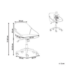 Beliani Desk Chair Bardsdale Faux Leather Brown - thumbnail 3