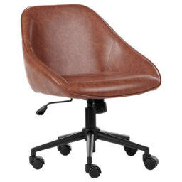 Beliani Desk Chair Bardsdale Faux Leather Brown - thumbnail 6