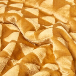 Homescapes Mustard Yellow Geometric Triangle Velvet Throw, 200 X 230 Cm - thumbnail 4