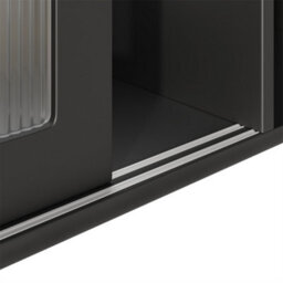 Abrihome Tall Display Cabinet With Adjustable Shelves & Led Lighting, 120X35X167Cm, In White/black - thumbnail 9