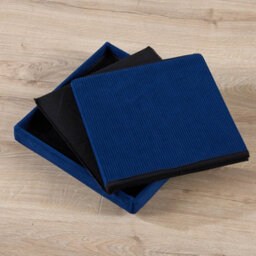 Home Source Square Corduroy Folding Storage Ottoman Blue - thumbnail 5