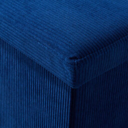 Home Source Square Corduroy Folding Storage Ottoman Blue - thumbnail 4