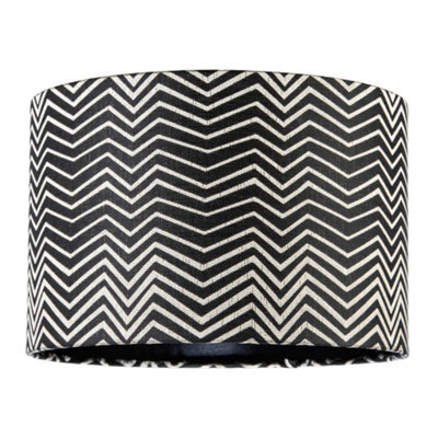 Happy Homewares Scandinavian Style Black And White Chevron Pattern Textured Lamp Shade - image 1