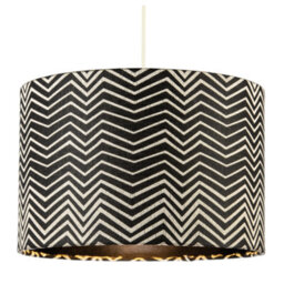 Happy Homewares Scandinavian Style Black And White Chevron Pattern Textured Lamp Shade - thumbnail 2