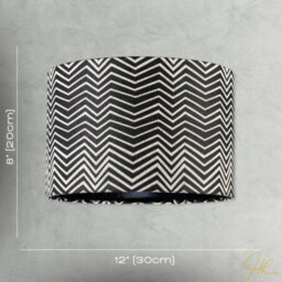 Happy Homewares Scandinavian Style Black And White Chevron Pattern Textured Lamp Shade - thumbnail 7