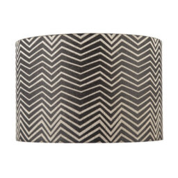 Happy Homewares Scandinavian Style Black And White Chevron Pattern Textured Lamp Shade - thumbnail 4
