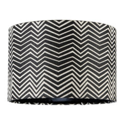 Happy Homewares Scandinavian Style Black And White Chevron Pattern Textured Lamp Shade - thumbnail 1