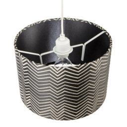 Happy Homewares Scandinavian Style Black And White Chevron Pattern Textured Lamp Shade - thumbnail 3
