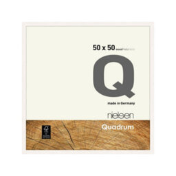 Nielsen Quadrum 50 X 50Cm Matt White Wooden Picture Frame With Float Glass And Push/turn Clips