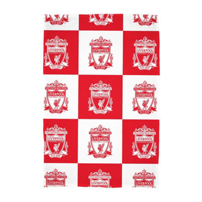 Liverpool Fc Fleece Checkerboard Blanket Red/white (150Cm X 100Cm) - image 1