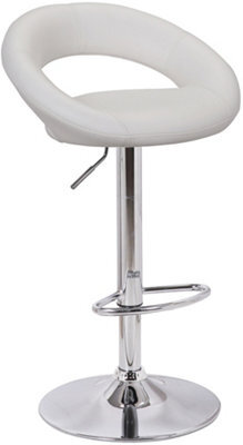 Lamboro Sorrento Kitchen Bar Stool, Adjustable Height, Home Bar & Breakfast Barstool, White - image 1
