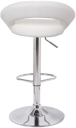 Lamboro Sorrento Kitchen Bar Stool, Adjustable Height, Home Bar & Breakfast Barstool, White - thumbnail 5