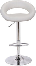 Lamboro Sorrento Kitchen Bar Stool, Adjustable Height, Home Bar & Breakfast Barstool, White - thumbnail 3