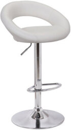 Lamboro Sorrento Kitchen Bar Stool, Adjustable Height, Home Bar & Breakfast Barstool, White - thumbnail 1