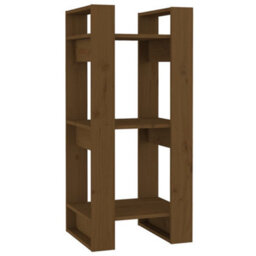 Berkfield Book Cabinet/room Divider Honey Brown 41X35X91 Cm Solid Wood - thumbnail 2